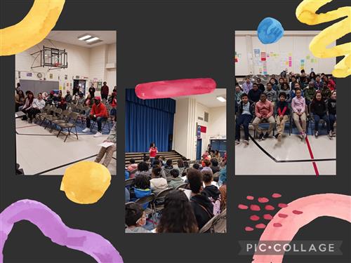 Picture collage of honor roll assembly